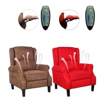 Heated Vibrating Suede Massage Reclining Arm Chair