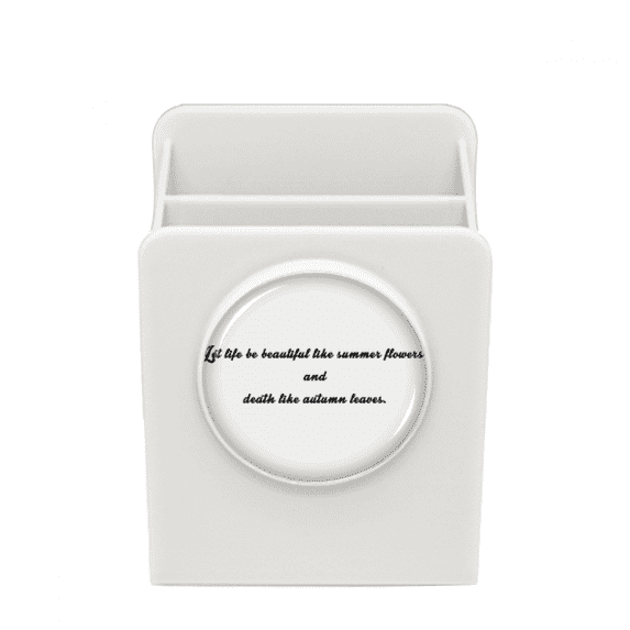 Poetry Quote Life Like Summer Flower Desk Pencil Holder Cup Pen Organizer