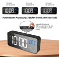 thumbnail image 4 of Reloj despertador digital, reloj digital LED, reloj de mesa con función de control de voz y pantalla de temperatura, alarma de espejo con alarma dual, tiempo de repetición, 4 niveles, regulador de bri Namotu LL-0812, 4 of 7