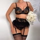 thumbnail image 5 of Gibobby Sujetador De Encaje Para Mujer Lencería de Malla Sexy para Mujer Conjunto de Ropa Interior de Vendaje Envoltura de Pecho Bragas Huecas Conjunto de Sujetadores(Negro, M), 5 of 5