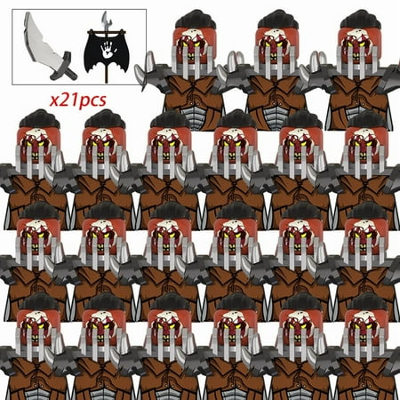 8pcs/lot The Elves Soldier Orcs Army Figures LOTR Armor Guard Warrior Archer Medieval Knights Building Blocks Bricks toys gifts