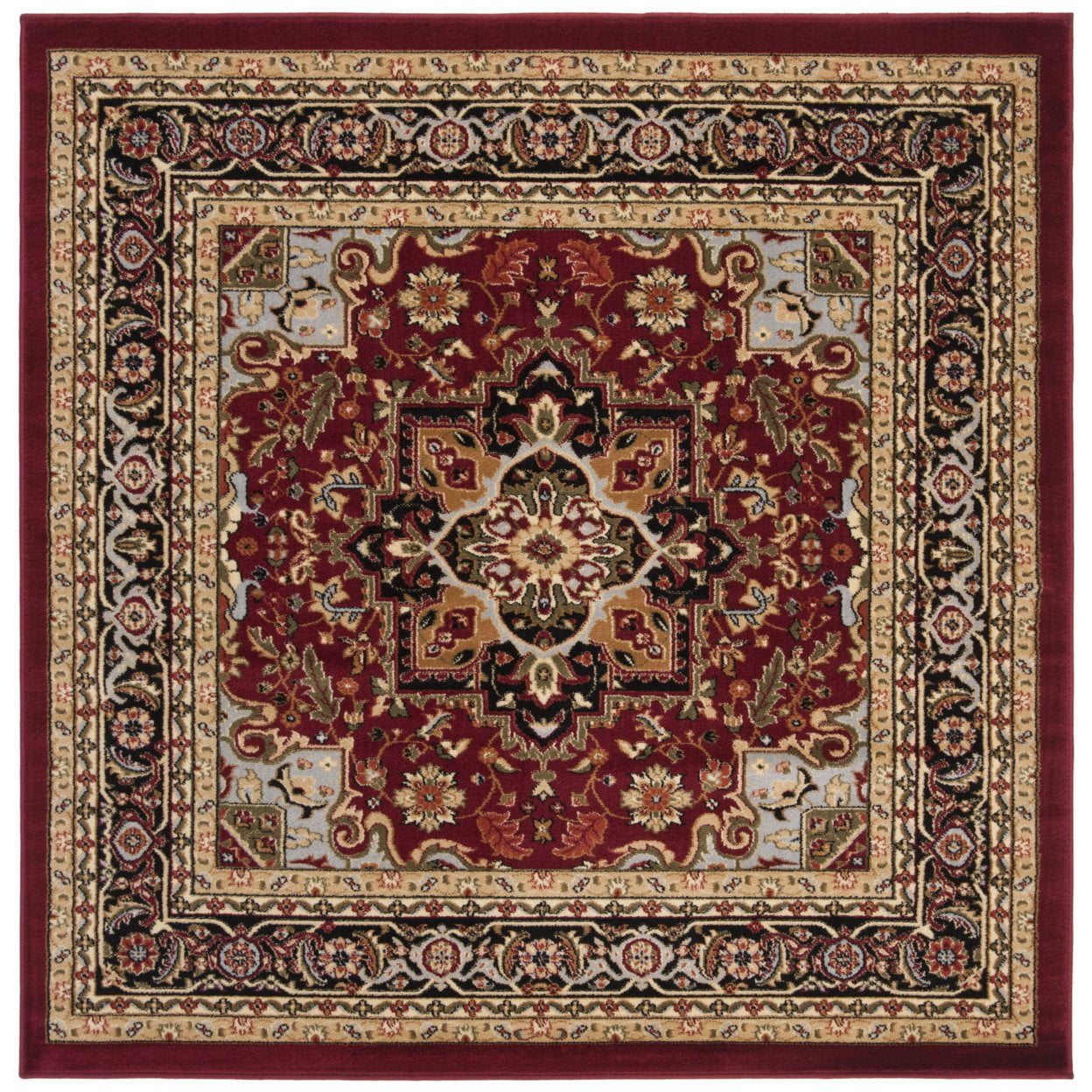 SAFAVIEH Lyndhurst Miranda Traditional Bordered Runner Rug, Red/Black, 2'3" x 6'
