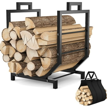 Auledio U-Shaped Firewood Rack with Handy Handles, Firewood Log Holder with Storage Bag