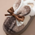 thumbnail image 6 of Fengactive Womens Plaid Bunny Ear Slippers Bow Lace Decor Warm Winter Indoor House Slippers, 6 of 9