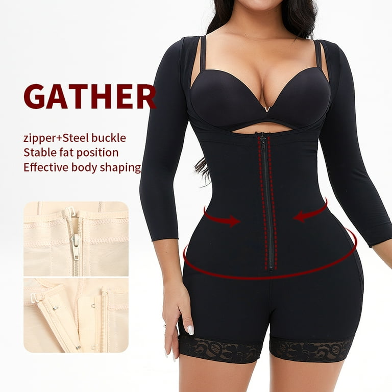 Garteder Shapewear for Women Long Sleeve Slimmer Waist Tummy Control Fajas  Colombianas Full Body Shaper Zipper Open Bust Bodysuit 