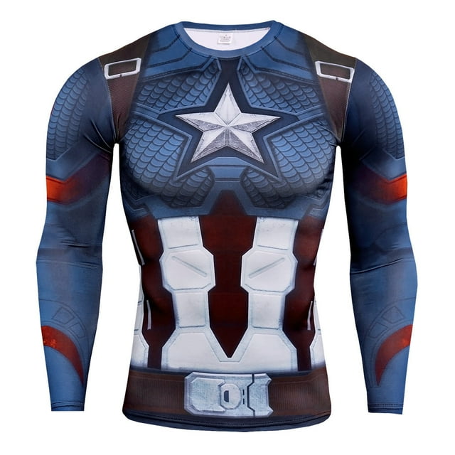 Rashguard Gym Man Fitness Long Sleeve Compression Shirt Bat Spider Superhero Print Fashion Cloth For Running Training Exercise