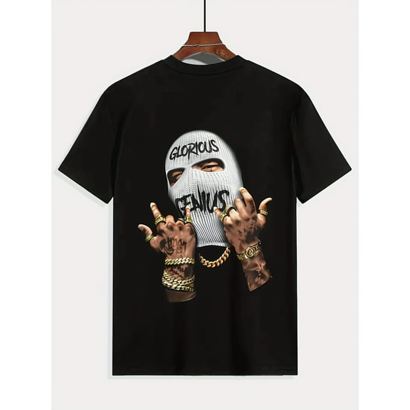 Men's Novelty Graphic Tee - Casual & Comfortable Short Sleeve T-Shirt with Unique Print Design, Perfect for Summer Daily Wear