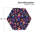 thumbnail image 2 of KLL Drink Coasters Set Hexagon of 4,PU Leather Absorbent Coasters Set Decorative Coffee Cup Coasters Housewarming Gift for Home Decor-Skull rainbow star mushroom, 2 of 5