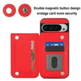 thumbnail image 3 of Dteck for Google Pixel 9 Pro / 9 Case PU Leather Wallet with Card Holder, Flip Cover Kickstand Magnetic Closure Shockproof Heavy Duty Hard Protective Case, Red, 3 of 7