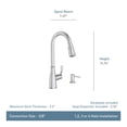 thumbnail image 4 of Moen Nolia Matte Black One-Handle High Arc Kitchen Faucet With Pull Down Sprayer And Soap Dispenser, Kitchen Sink Faucet Featuring Power Boost Technology, 87071Bl, 4 of 5