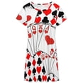 thumbnail image 3 of CASINO NIGHTS RED HEARTS FLUSH Sundress Short Sleeve Dress Summer Women Clothes Dress for Women Dresses, 3 of 7