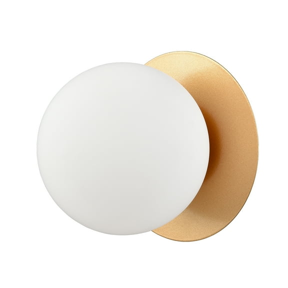 Claxy 5.5" Gold Wall Sconce with Globe Milk Glass Shade