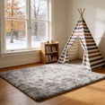 thumbnail image 3 of Area Rugs for Living Room Bedroom, 4'x6' Soft Fluffy Shag Indoor Floor Carpet for Living Room Bedroom Dining Room Office Home Decor, Tie-dye light gray, 3 of 7