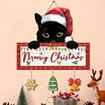 thumbnail image 6 of Festive Christmas Cat Ornament with Santa Hat and Snowflake Design for Wall Door Hanging Decoration, 6 of 7