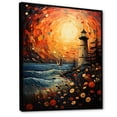 thumbnail image 2 of Designart "Lighthouse Guiding Painting III" Cityscapes Floater Framed Canvas Wall Art, 2 of 7