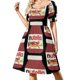 thumbnail image 3 of Tarro de crema de chocolate con avellanas y cacao Vestido de manga corta Vestido largo Vestidos de mujer para ocasiones especiales, 3 of 7