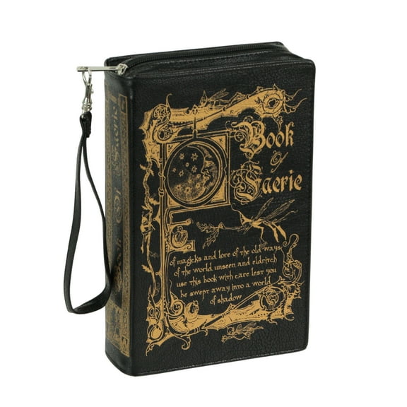 Things2Die4 Vinyl Book of Faerie Zip Close Novelty Clutch Bag Coin Purse Witch Fashion