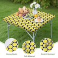 thumbnail image 4 of Yellow Lemon Fruit Slices Black Pattern Square Fitted Tablecloth with Elastic Edge,Square Table Cover,Washable Elastic Table Cover for Home Kitchen Party Decor 34"x34", 4 of 6