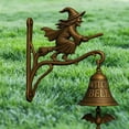 thumbnail image 5 of BinKFF Vintage Witch Doorbell – Cast Iron Halloween Protection Door Hangers Bell with Witch on Broom for Front Door, Porch, Home and Wall Decor, Halloween Decoration Outdoors, 5 of 8