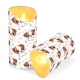 thumbnail image 3 of Cute Dog Star Love Pattern Flameless Candles 2 PCS with Remote Realistic Moving Flame LED Tapered Pillar Set for Home Decor, 3 of 7