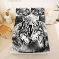 thumbnail image 5 of Manfei Ink Wash Bed Sheets,Vintage Wolves Full Size Sheets,White Black,4-Piece,1 Flat Sheet, 1 Fitted Sheet and 2 Pillowcases, 5 of 6
