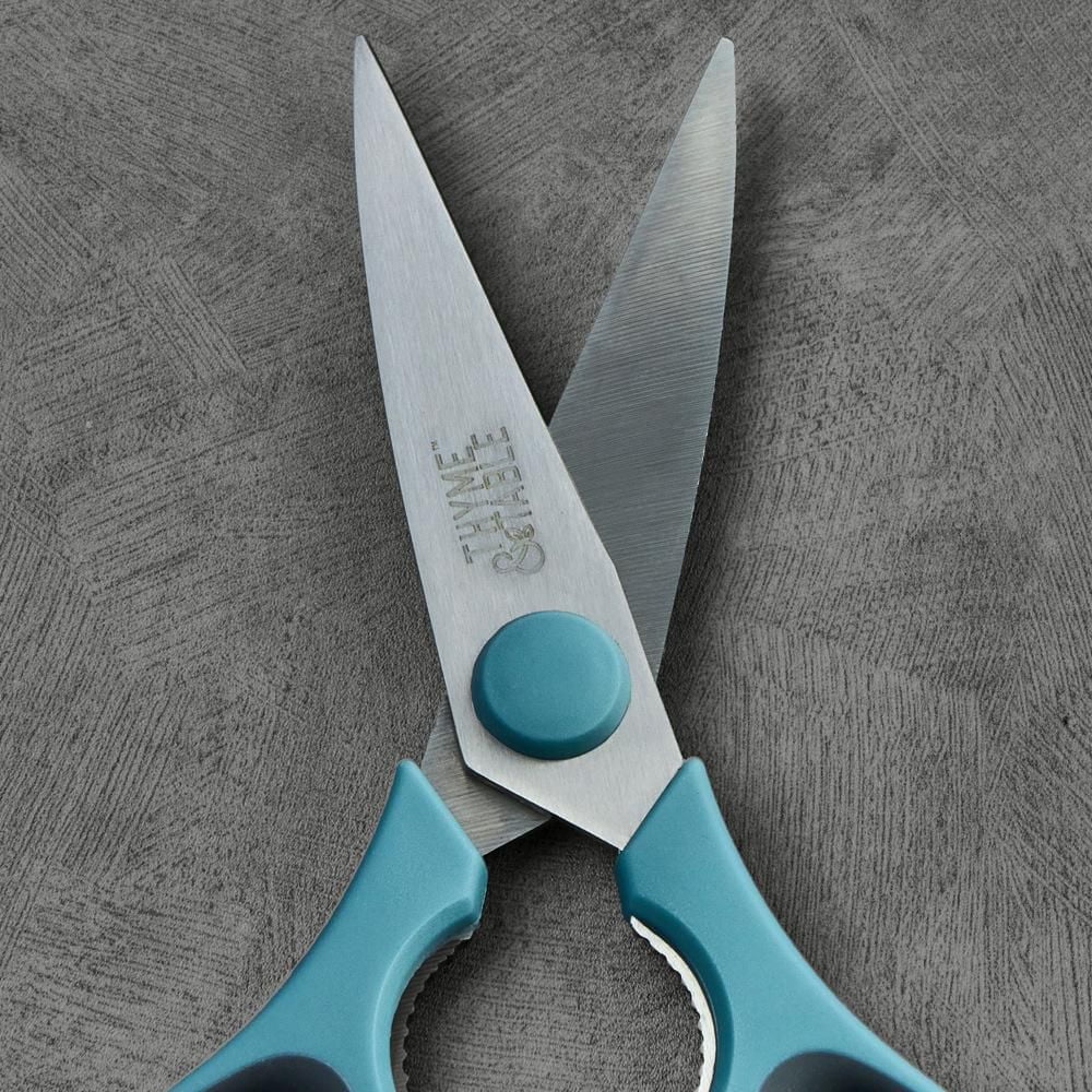 Thyme & Table Stainless Steel Kitchen Shears with Sheath, Blue, Shears