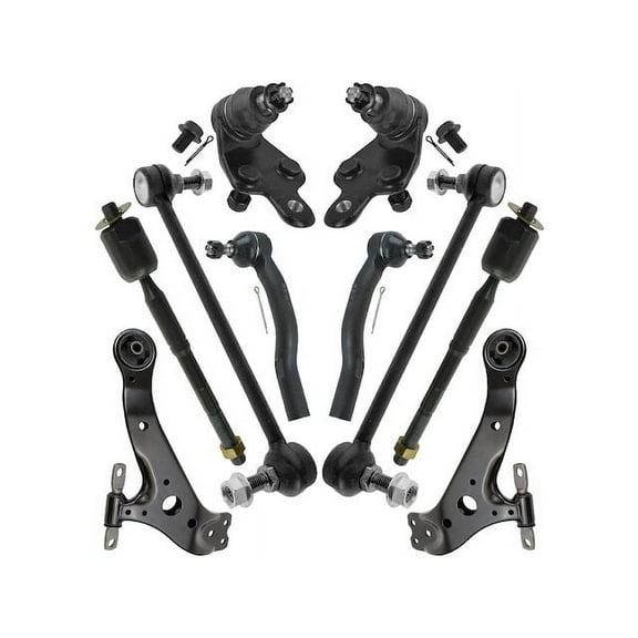 Front Control Arm Ball Joint Tie Rod and Sway Bar Link Kit 10 Piece - Compatible with 2005 - 2012 Toyota Avalon 2006 2007 2008 2009 2010 2011