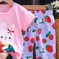 thumbnail image 4 of KPOPLK Toddler Boys Clothes Kids Cotton Clothing Fun Cool Summer Short Sleeve Tee Top Outfit Wear in Night 2 Piece Set Size 3-4 Years,Pink, 4 of 5