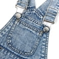 thumbnail image 5 of KIDSCOOL Girls Butterfly Embroidered Denim Overalls Wide Leg Jean Jumpsuit, Light Blue,6-7 Years, 5 of 8