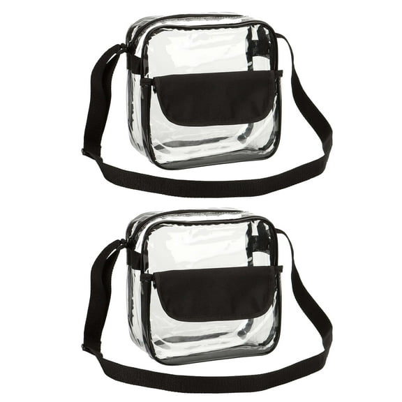 LAVA 2 Pcs Clear Messenger Bags Stadium Approved See Through Clear Crossbody Purse for Concerts Sports Events Work