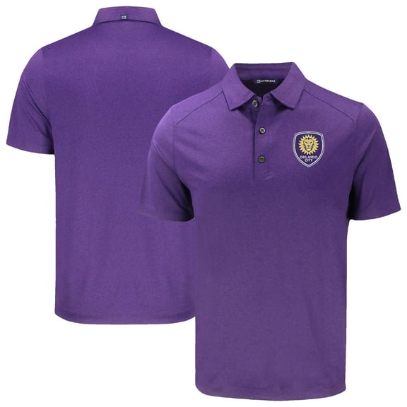 Men's-Cutter & Buck Heather Purple Orlando City SC Big & Tall Forge Eco Stretch Recycled Polo