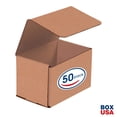 thumbnail image 2 of BOX USA Shipping Boxes Small 6"L x 4"W x 4"H, 50-Pack  Corrugated Cardboard Box for Packing, Moving and Storage, 2 of 7