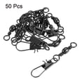 thumbnail image 3 of Uxcell 66LBS Stainless Steel Fishing Barrel Swivel Snap, Black 50 Pack, 3 of 4