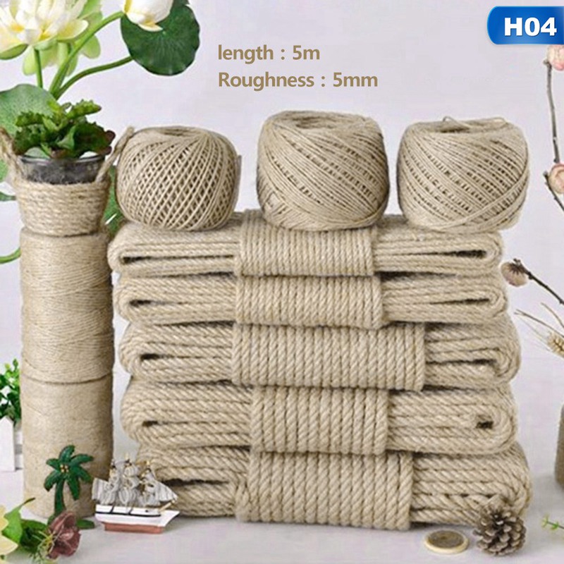 10 or 50 metres Thin natural cord Ivory jute twine