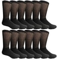 thumbnail image 2 of Yacht & Smith Men's Diabetic Neuropathy Edema Socks, Cotton Crew, Ankle, Medical Sock (6 Pack Black - k), 2 of 2