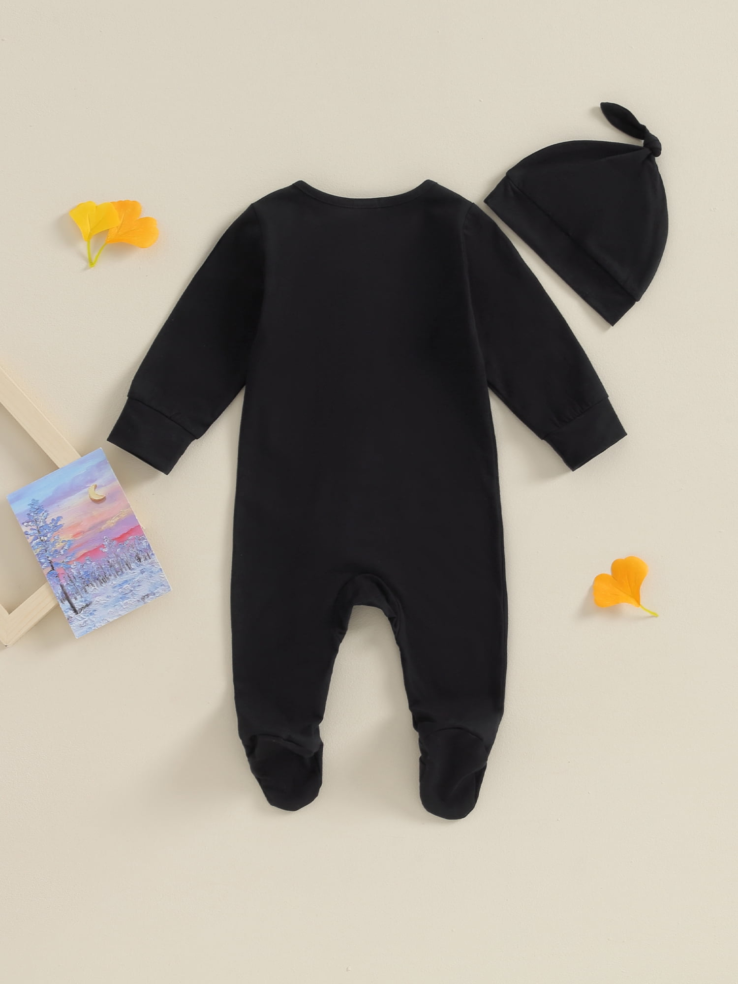 GXFC Preemie Boys Girls Fall Clothes 3M 6M Newborn Boys Long Sleeve Zipper One Piece Jumpsuits Bodysuit with Hat Outfits Autumn Clothing for Infant Boys