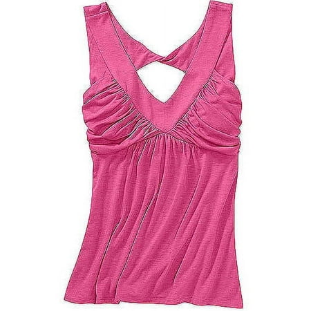 Susie Rose Juniors Plus V-Neck Cut Out Back Tank