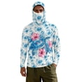 thumbnail image 7 of SEANATIVE Sun Protection Fishing Shirts for Men Long Sleeve Hooded Rash Guard Men's Outdoor Fishing Apparel for Swimming Surfing Hiking, 3XL, Sea Turtle Hibiscus Flower Blue White Tie-dye, 7 of 7