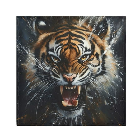 

Napkin Satin Napkin 20*20Inchx6 Kitchen Towel Dinner Plate Towel Decorative Towel Napkin Tea Towel Suitable For Kitchen Table Fierce Big Tiger