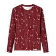 thumbnail image 3 of KBODIU Women Oversized Tee Tops Casual Print Long Sleeve Pullover Sweatshirts V-neck Loose Fitting T-Shirts, Tees, Blouses Fall Clothes Plus Size, 3 of 4