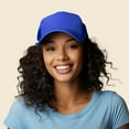 thumbnail image 5 of DALIX Trucker Cap Mesh Hat with Solid Colors and Adjustable Strap and Small Braid in Royal Blue, 5 of 6