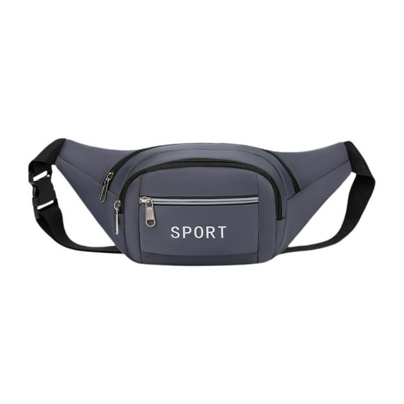Riñonera para hombre, riñonera, riñonera con hebilla de liberación rápida, bolsa con cremallera, bolso de hombro para viajes, entrenamiento, Gris