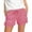 Pink, variant on Womens Casual Shorts DrawstringWaist Comfy Solid Elastic Pants Pocket Pants Girls Bottoms Shorts