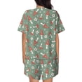 thumbnail image 3 of Naloa Retro Hippie Groovy Mushroom Women's Short-Sleeved Pajama Set, Loungewear, Summer pajamas, Breathable Cozy - XX-Large, 3 of 9