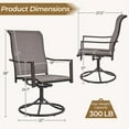 thumbnail image 3 of Outdoor Patio Swivel Chairs, Set of 2 Rocker Dining Chairs with Texteline Fabric and Metal Frame for Lawn Deck Backyard, Brown, 3 of 9