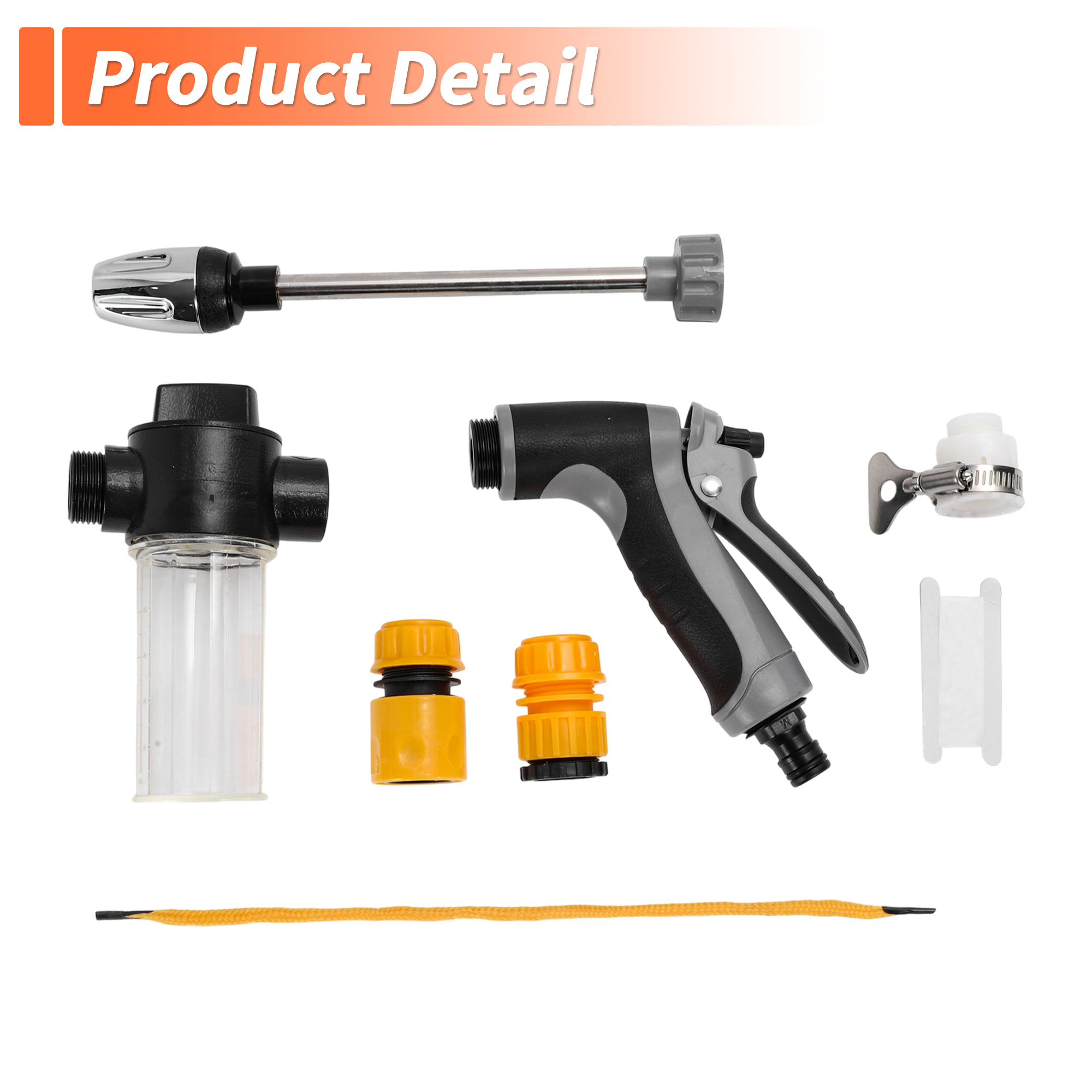 Unique Bargains Heavy Duty Water Hose Nozzle High Pressure Car Garden Hose Nozzle Adjustable Hand Sprayer for Gardening Vehicle Outdoor Washer Pet Showering Black
