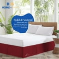 thumbnail image 3 of HNB Store 18" inch Drop Pleated Bed Skirt Queen Size Microfiber Made Burgundy Bedskirt, 3 of 8