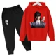 thumbnail image 2 of Nueva sudadera con capucha y pantalones de primavera y otoño de Wednesday Addams para niños, 2 piezas, trajes de 2 a 14 años, ropa de calle para niños y niñas, ropa de bebé para niños, 2 of 5