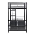 thumbnail image 5 of Harper & Bright Designs Twin Size Metal Bunk Bed with Trundle, Twin Over Twin Metal Bunk Bed Frame for Bedroom, Black, 5 of 7