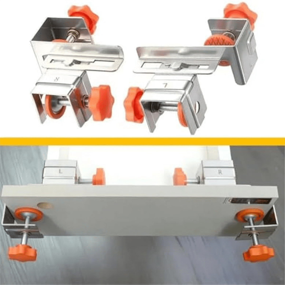 2Pack Drawer Front Installation Clamps-Adjustable Heavy-Duty Drawer Fixing Clips for Face Frame Cabinets,Alignment Tool,2 x Drawer Front Installation Clamps